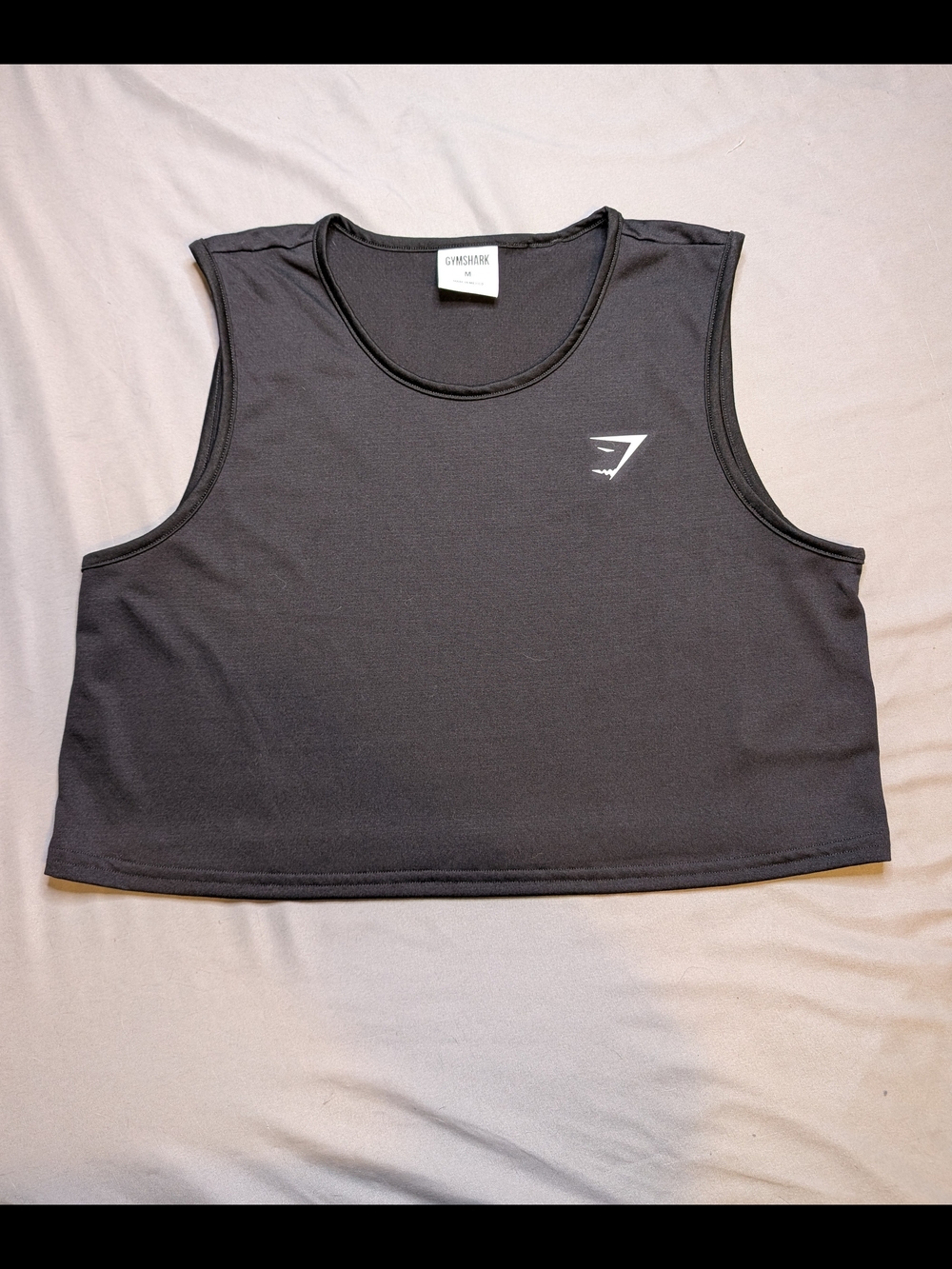Gymshark Black Cropped Muscle Tank Crop Top